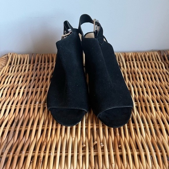 Michael Michael Kors Black Suede Peep Toe Booties - Picture 4 of 11
